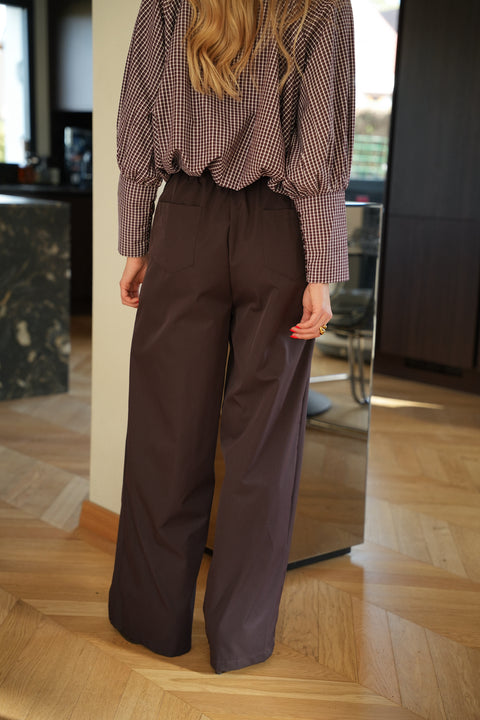 Assia prune - Pantalon droit