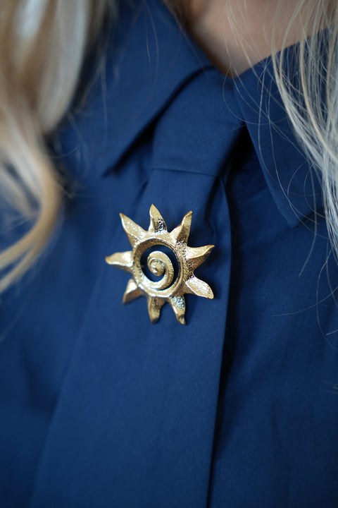 Alina dorée - Broche acier