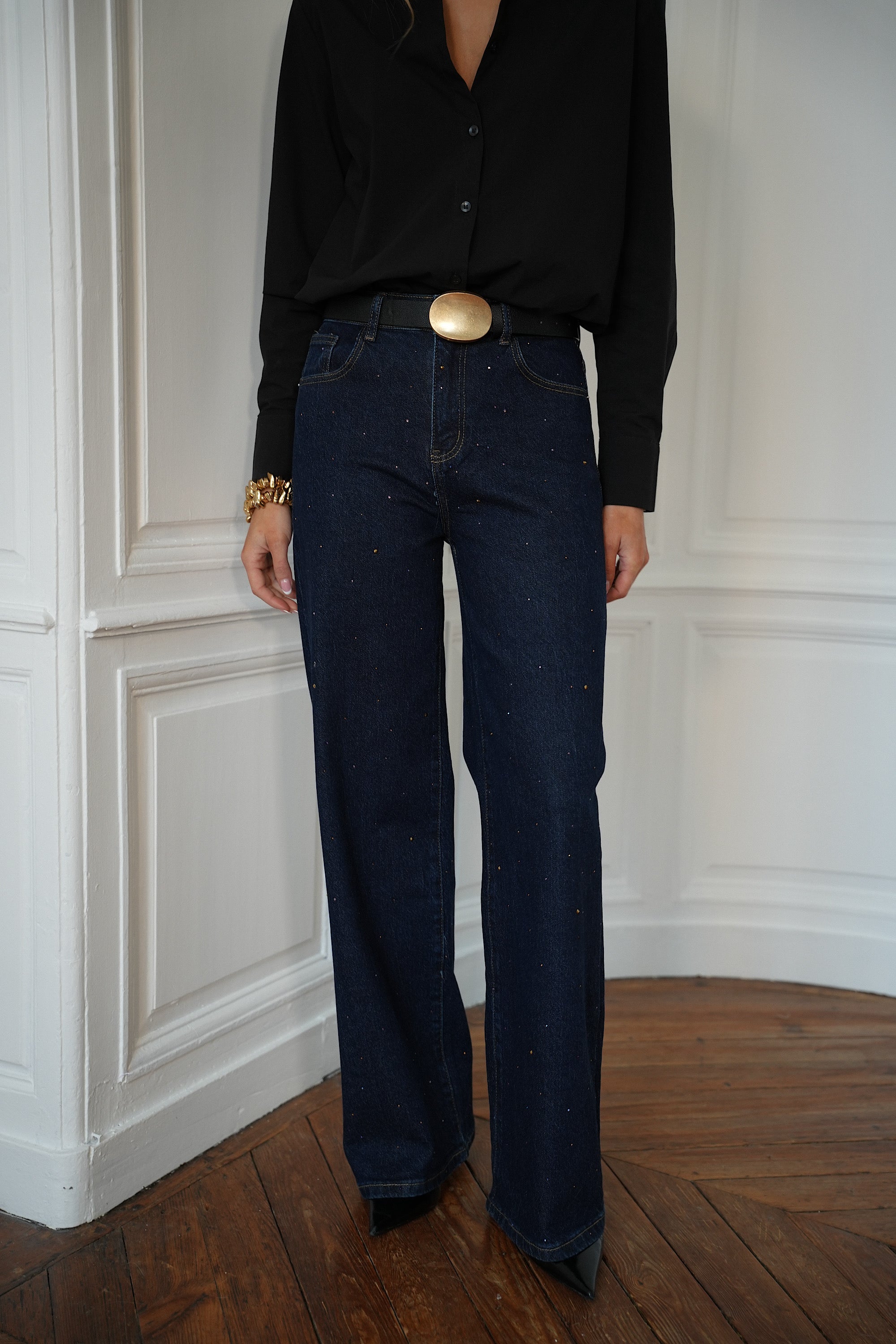 Stef bleu - Jean à strass