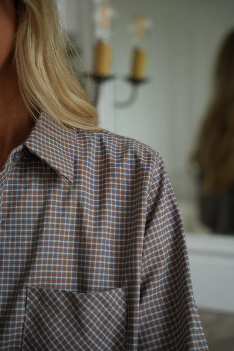 Astra taupe - Chemise à carreaux