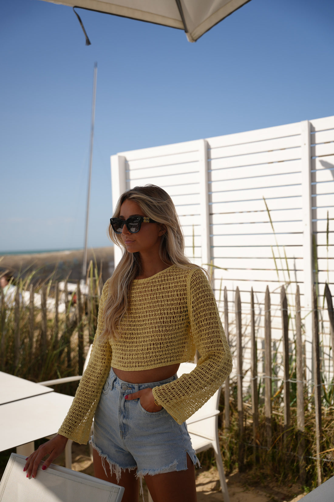 Santana jaune - Blouse crochet