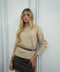 Camila beige - Pull ceinturé