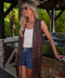 Tallys marron - Gilet à franges