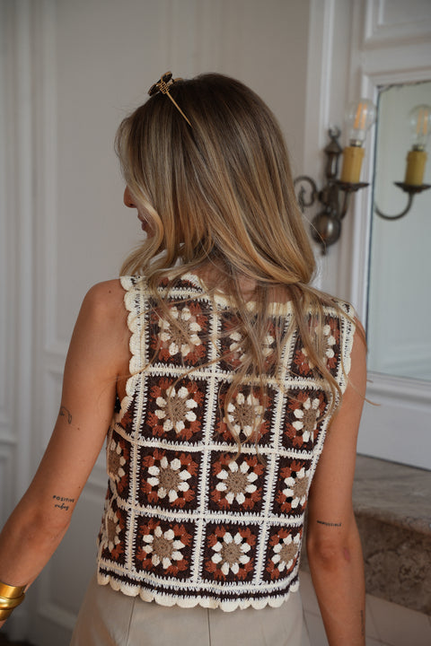 Dona beige - Top en crochet