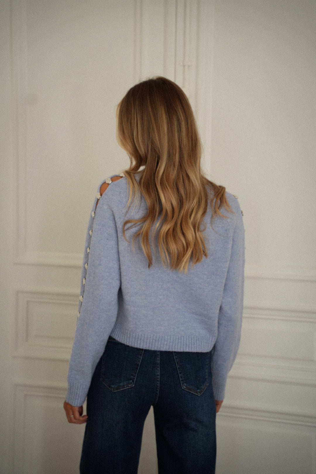 Charlotte bleu - Pull ajouré