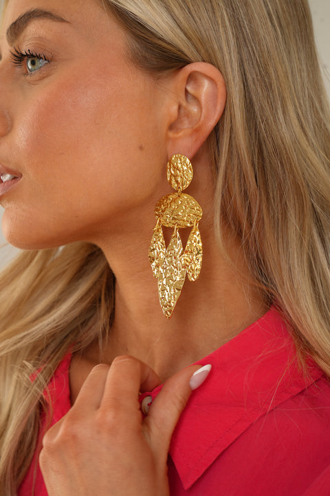 Jia dorées - Boucles d’oreilles acier