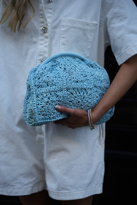 Noria bleu - Sac en paille