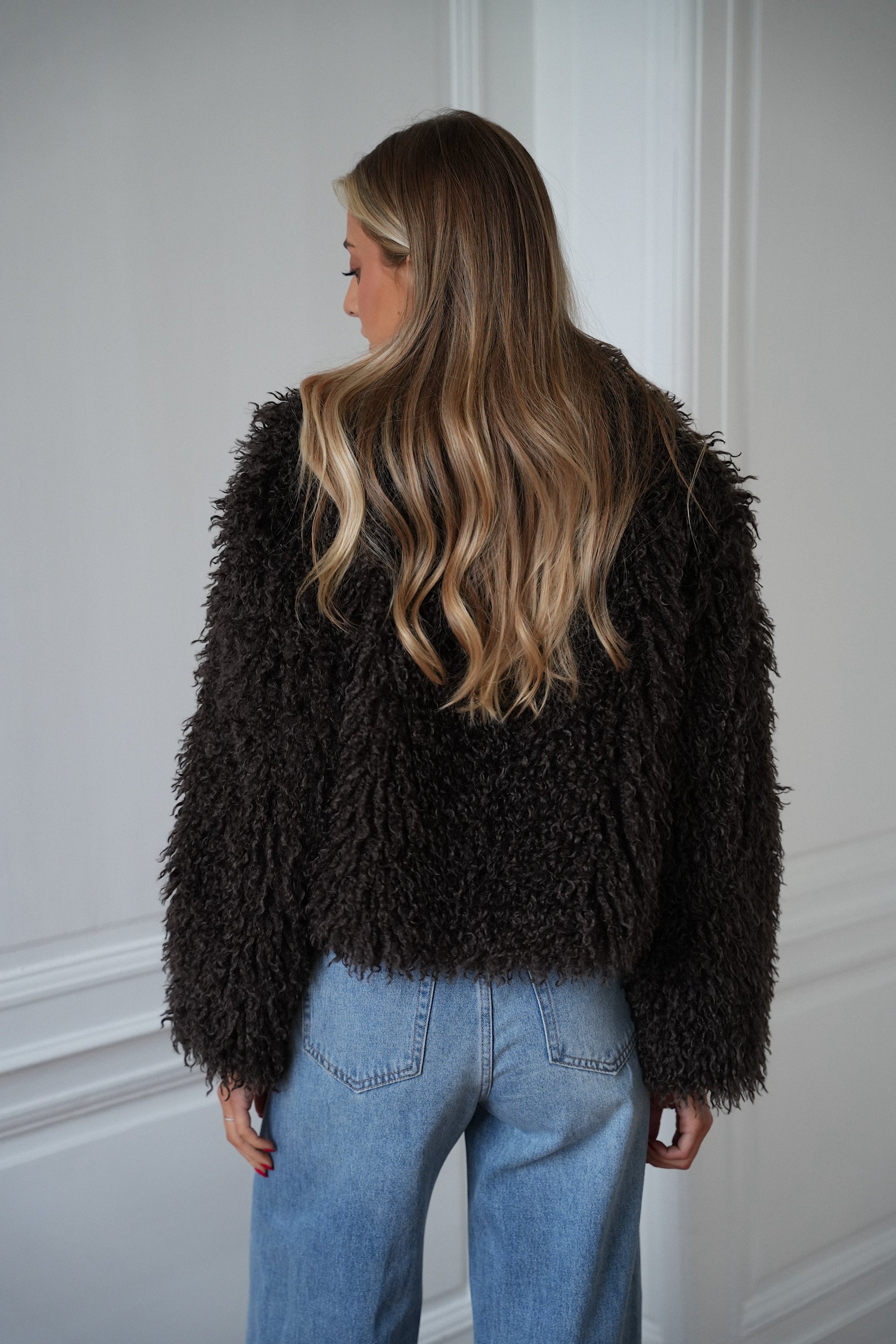 Soanne chocolat - Manteau fourrure