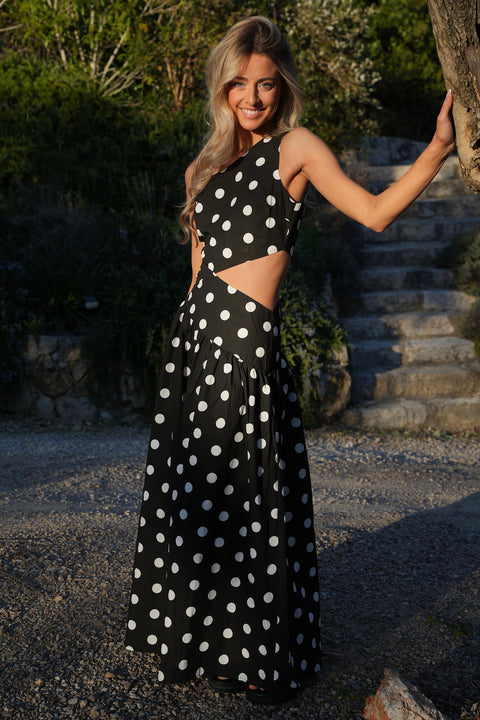 Émeline noir/blanc - Robe à pois