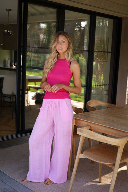 Lindie rose - Pantalon lin