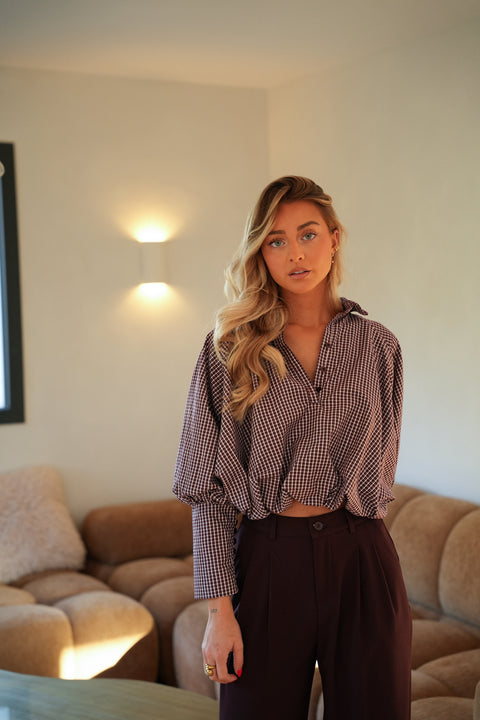 Joyce prune - Chemise ballon