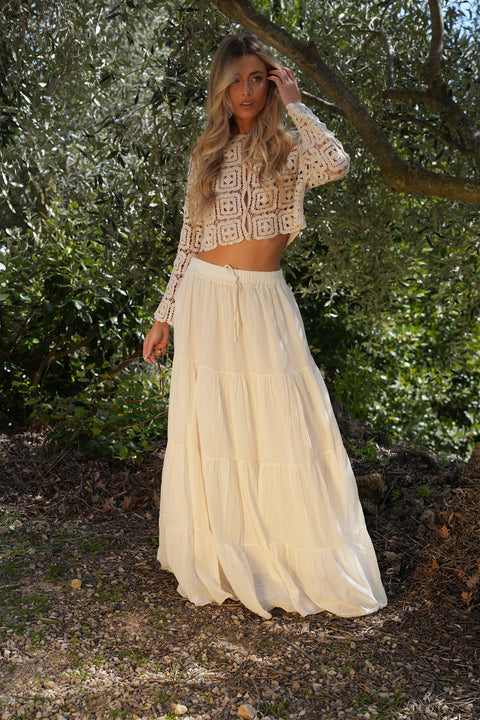 Chloé crème - Jupe longue