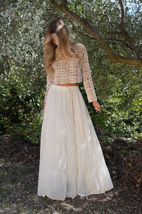 Chloé crème - Jupe longue