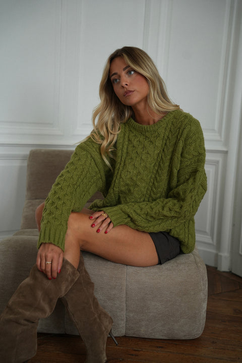 Lanna vert - Pull oversize
