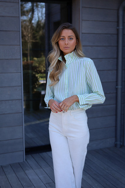 Priscilla verte - Blouse rayée
