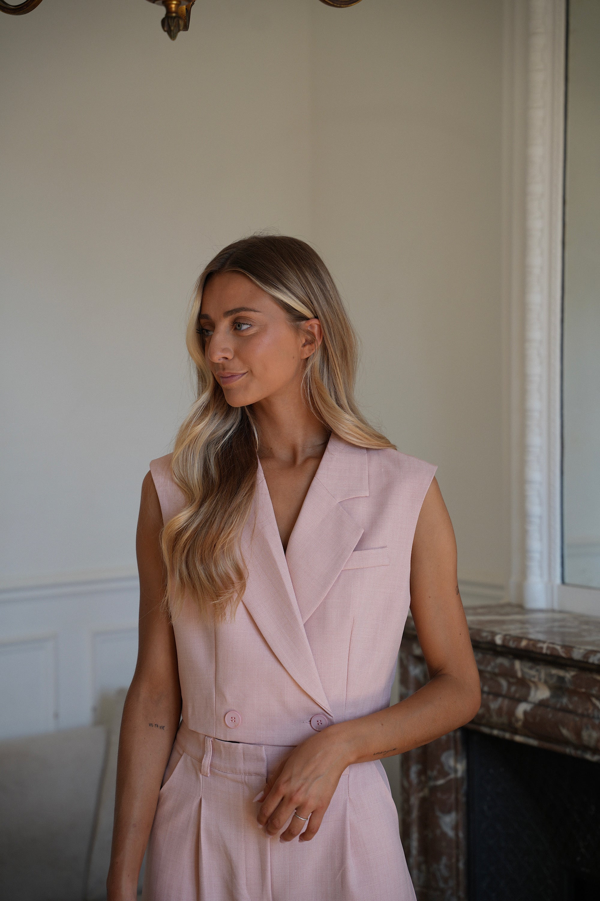 Zoé rose pale - Ensemble tailleur