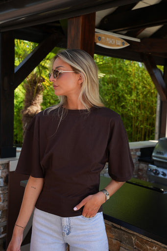 Albane chocolat - T-shirt cintré
