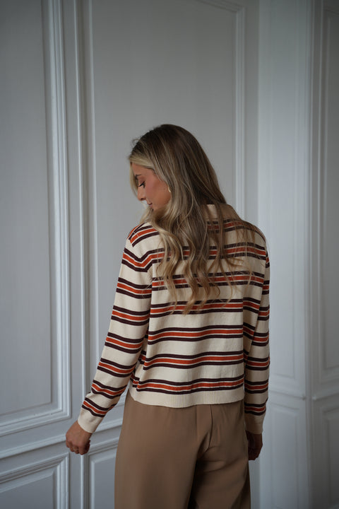 Annissa crème - Pull rayé