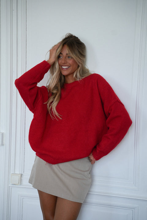 Edna rouge - Pull oversize