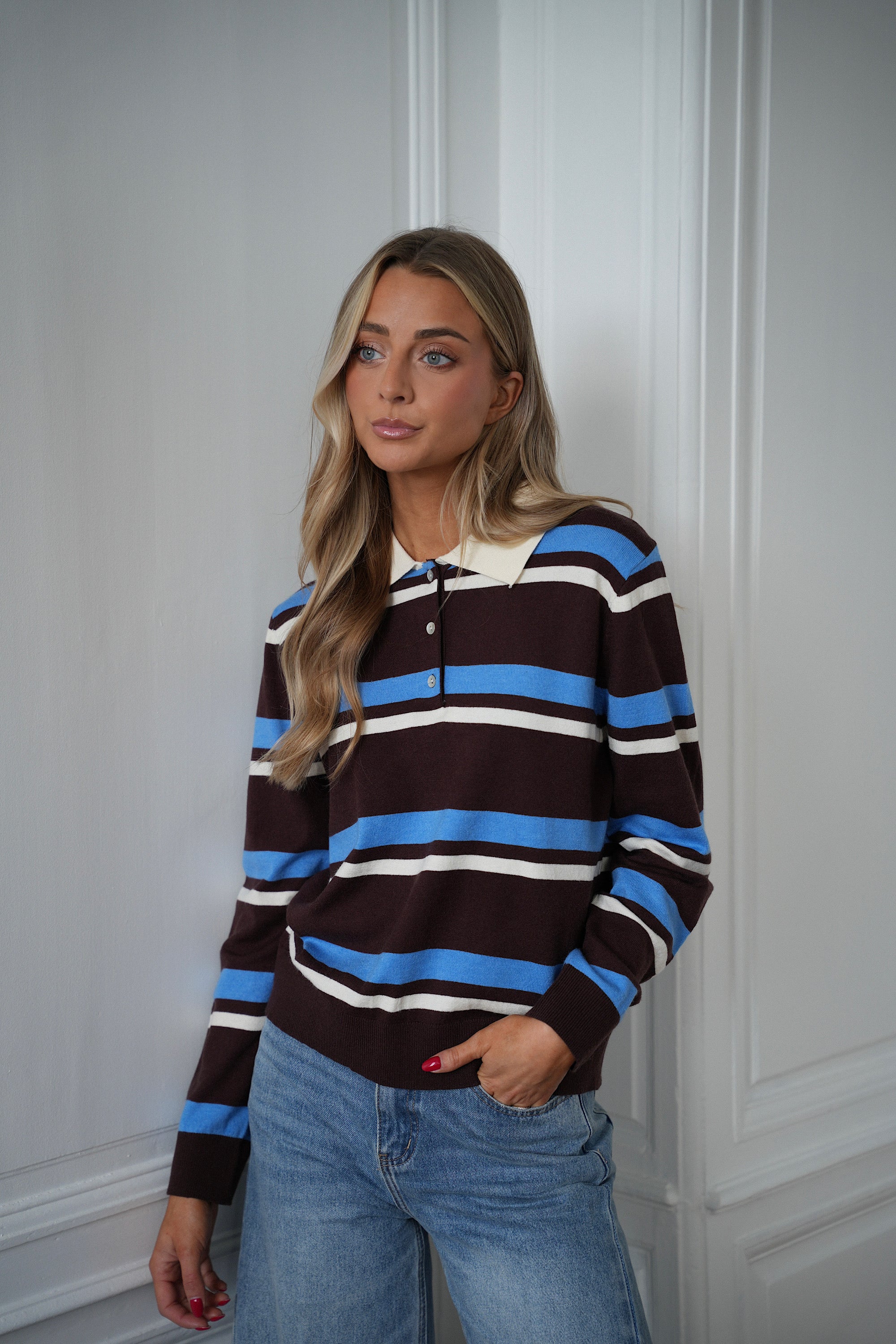 Zola bleu - Polo rayé