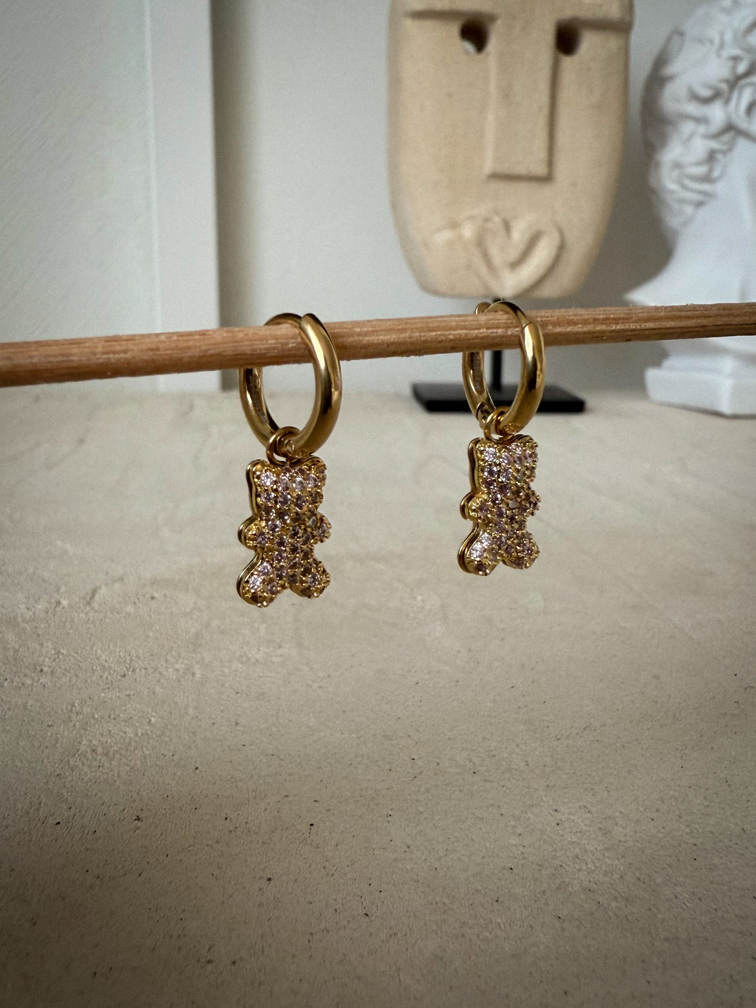 Travy dorées/roses - Boucles d’oreilles acier