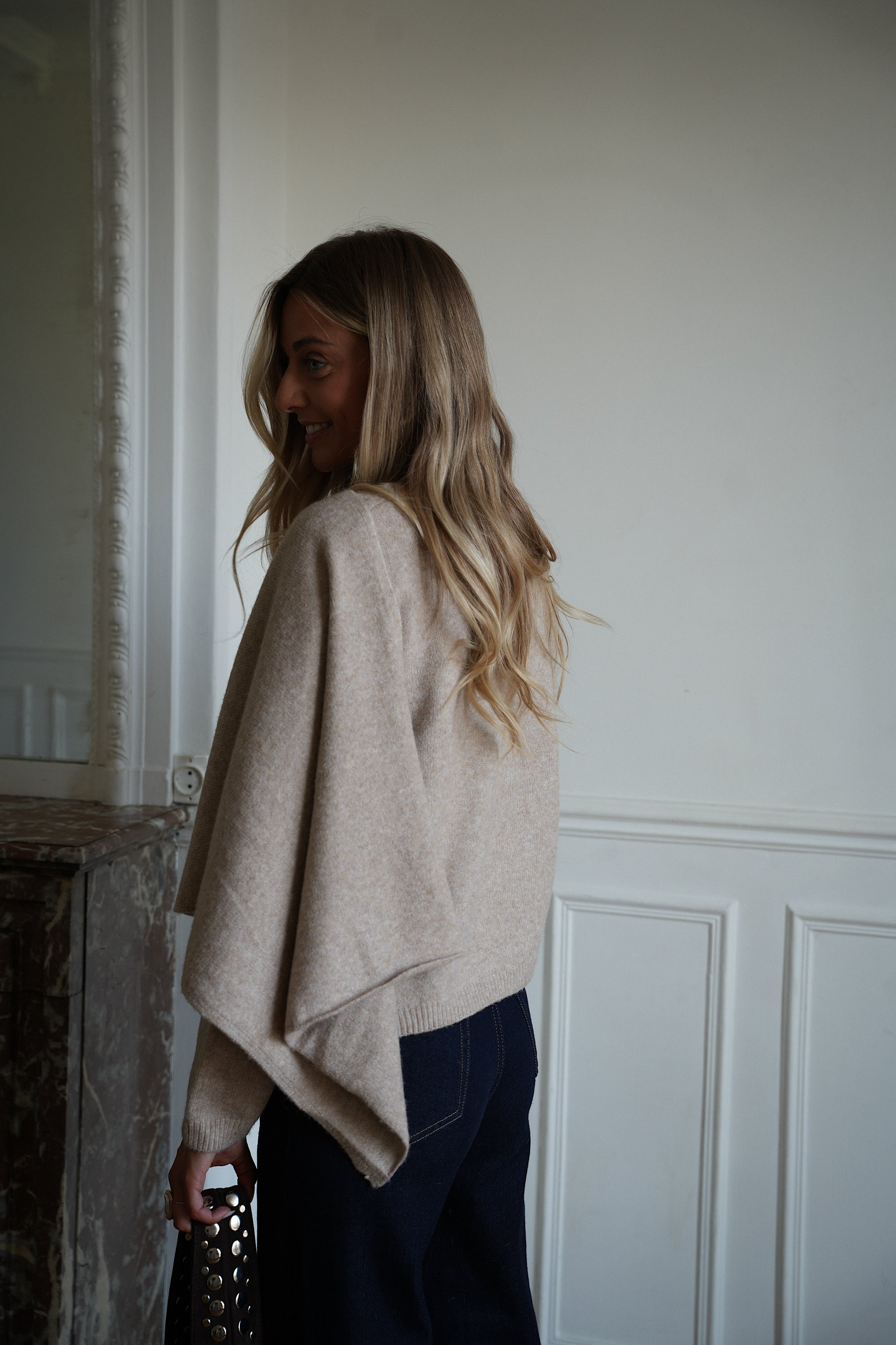 Antonia beige - Pull cape