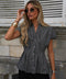 Allice marine - Blouse à carreaux