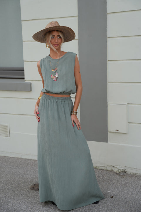 Elize kaki - Ensemble jupe/top