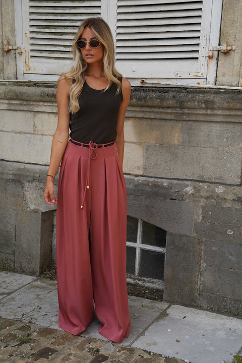 Elia terracotta - Pantalon droit