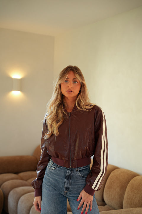 Naelle prune - Veste à bandes