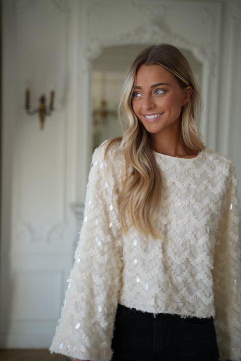 Fara crème - Blouse brillante