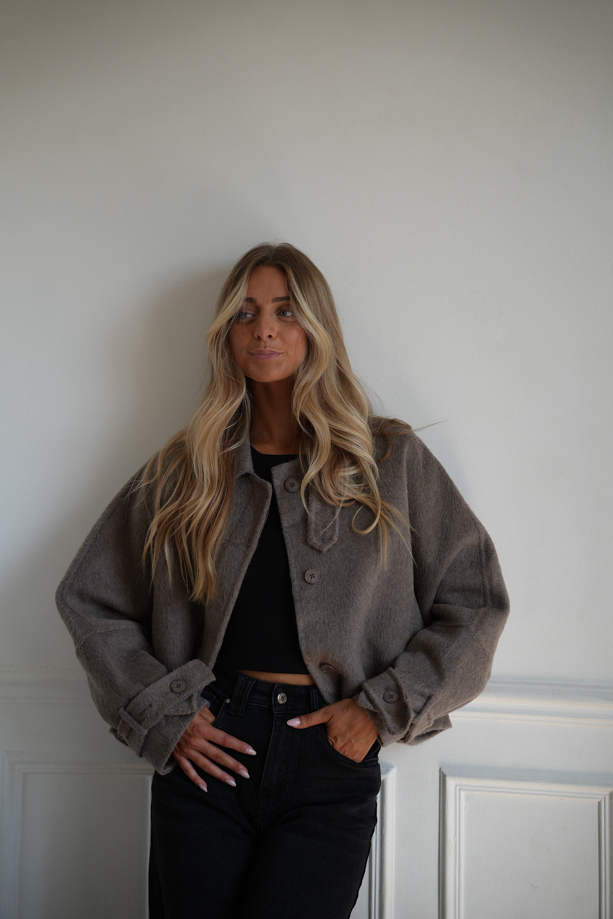 Malone taupe - Veste en laine