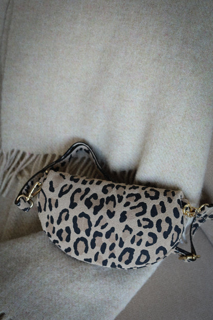 Delfine léopard - Sac banane cuir