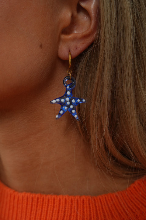 Ian bleues - Boucles d’oreilles verre