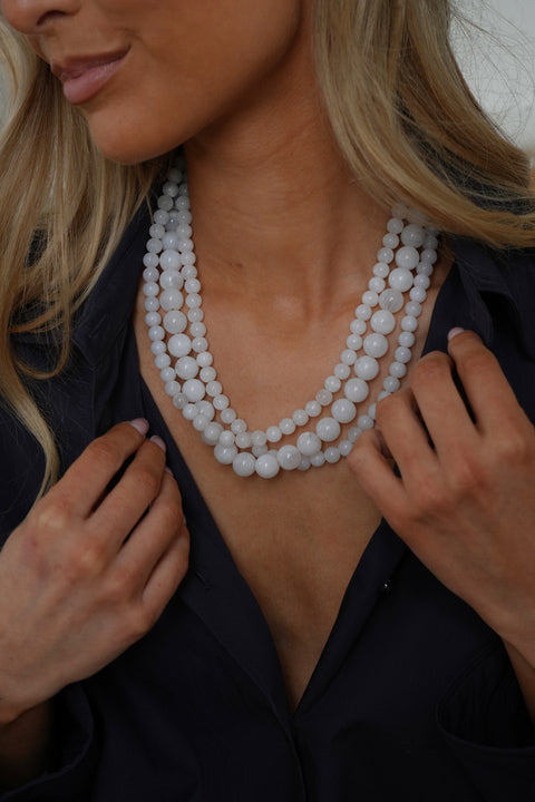 Jody blanc - Collier en perles