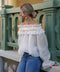 Aya crème - Blouse col bardot