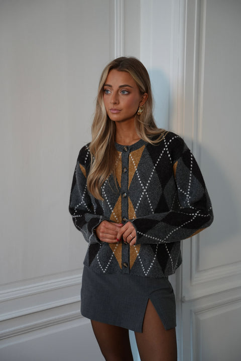 Vita gris foncé - Gilet losanges