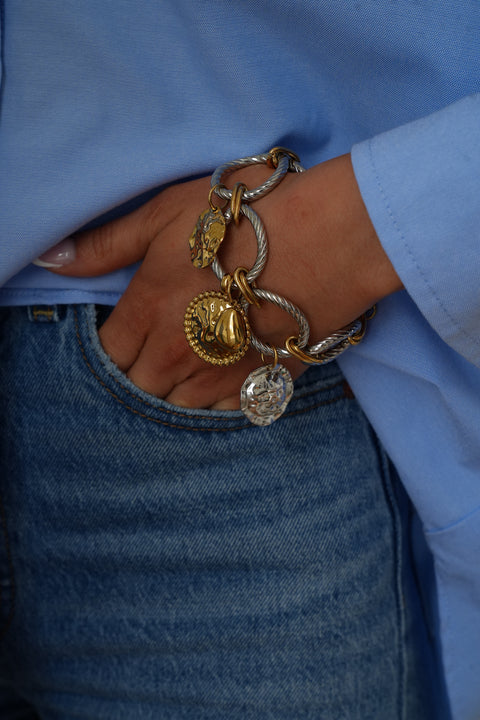 Kay bicolore - Bracelet acier