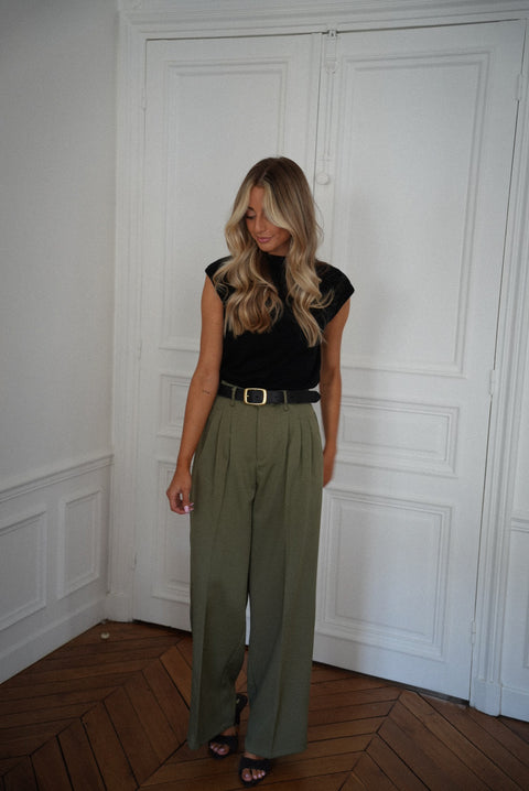 Achille kaki - Pantalon droit