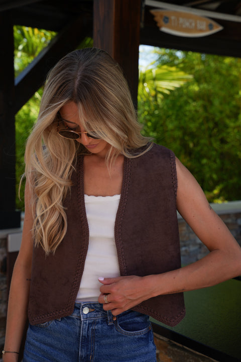 Elia marron - Gilet sans manches