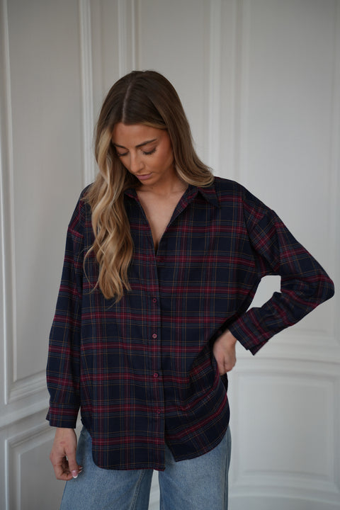 Amanda bordeaux - Chemise à carreaux