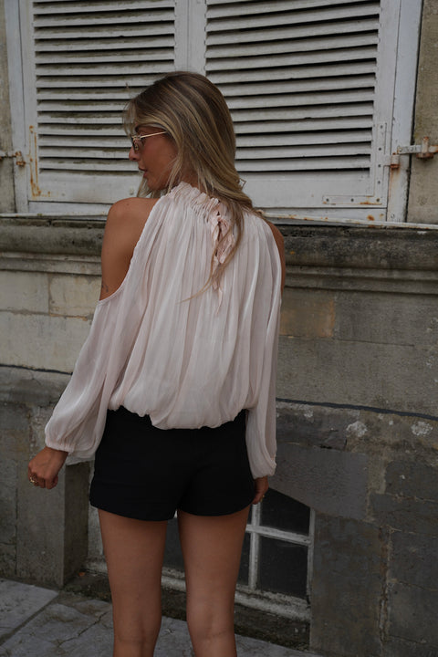 Octavia crème - Blouse ajourée