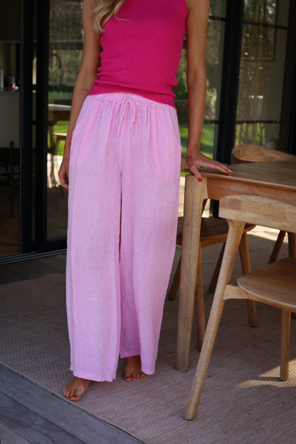 Lindie rose - Pantalon lin