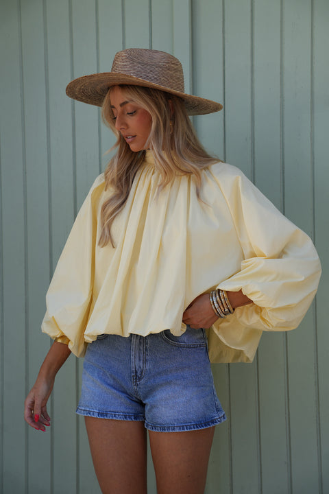 Lorena jaune - Blouse dos nu