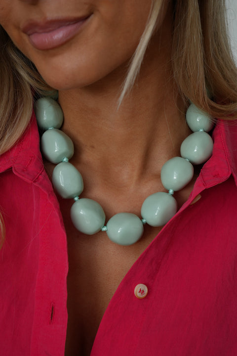 Andrea bleu - Collier en perles