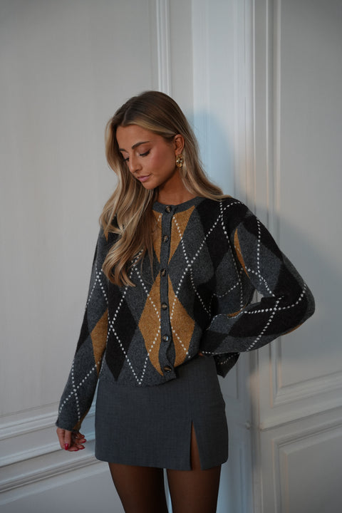 Vita gris foncé - Gilet losanges