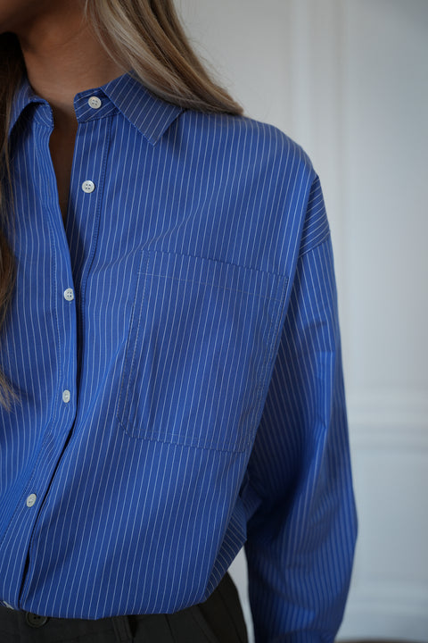 Delia bleue - Chemise rayée
