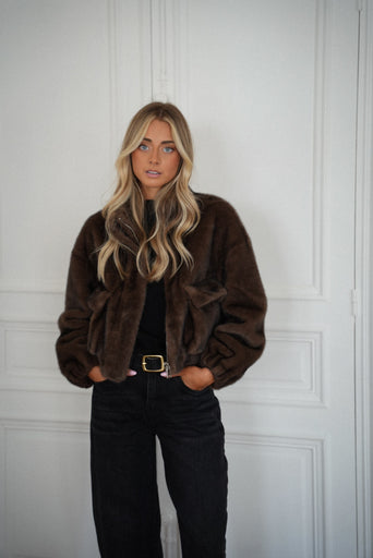 Maelle chocolat - Manteau fourrure