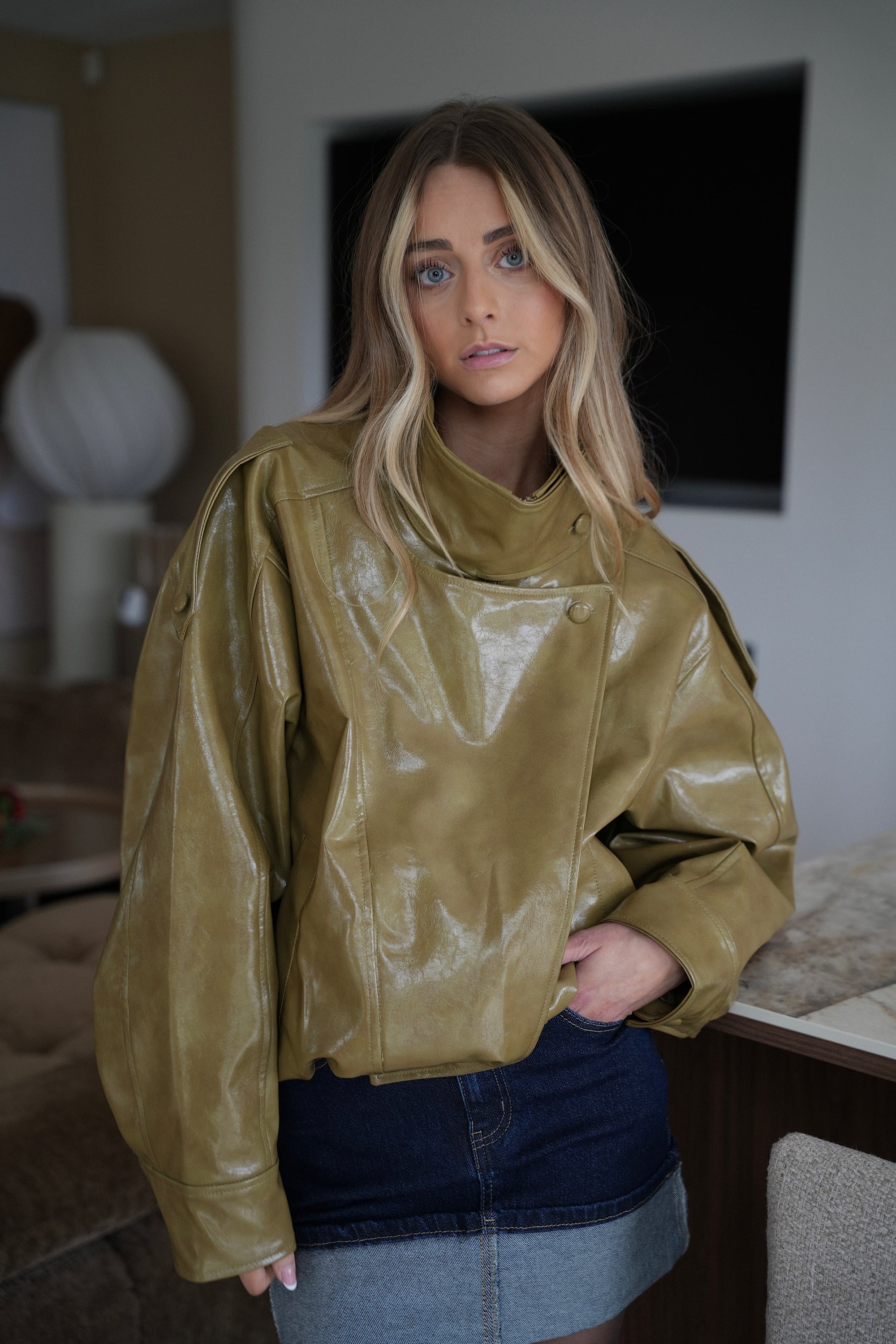 Maxine olive - Veste vernie