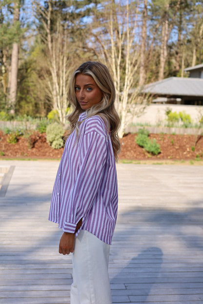 Myriam violette - Chemise brodée